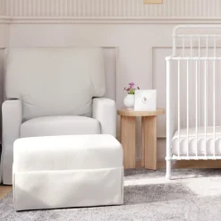 Crawford Gliding Ottoman in Performance Cream Eco-Weave