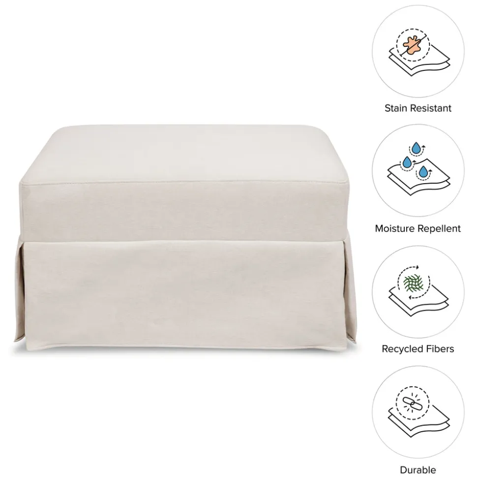 Crawford Gliding Ottoman in Performance Cream Eco-Weave