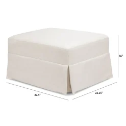 Crawford Gliding Ottoman in Performance Cream Eco-Weave