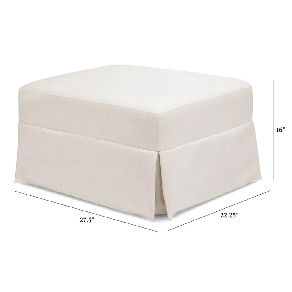 Crawford Gliding Ottoman in Performance Cream Eco-Weave