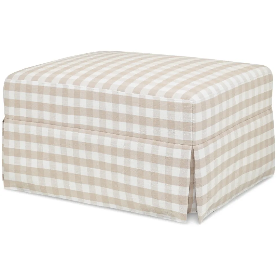 Crawford Gliding Ottoman in Tan Gingham
