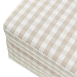 Crawford Gliding Ottoman in Tan Gingham