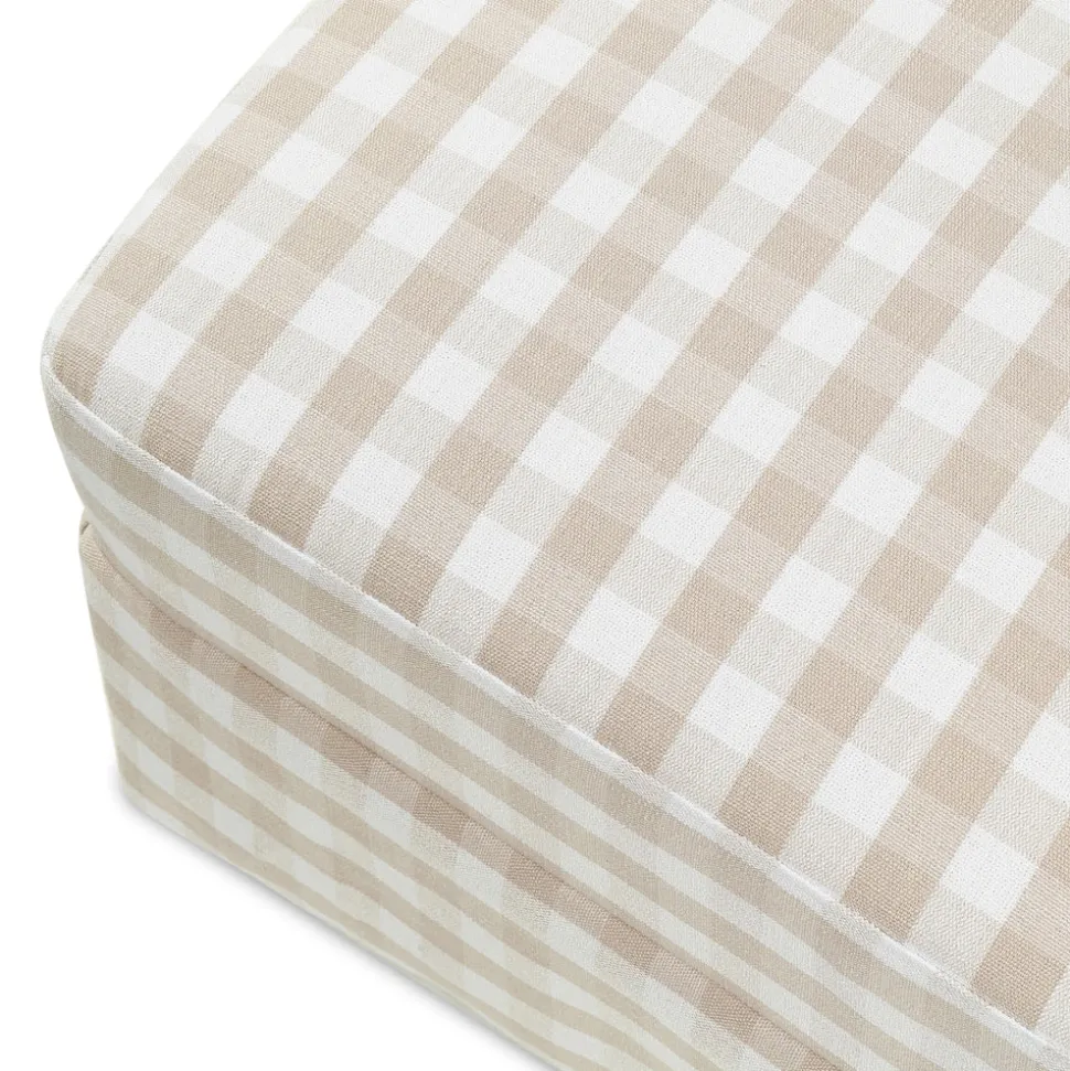 Crawford Gliding Ottoman in Tan Gingham