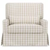 Crawford Pillowback Chair and a Half Comfort Swivel Glider in Tan Gingham
