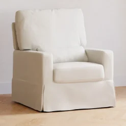 Crawford Pillowback Comfort Swivel Glider in Performance Cream Eco-Weave