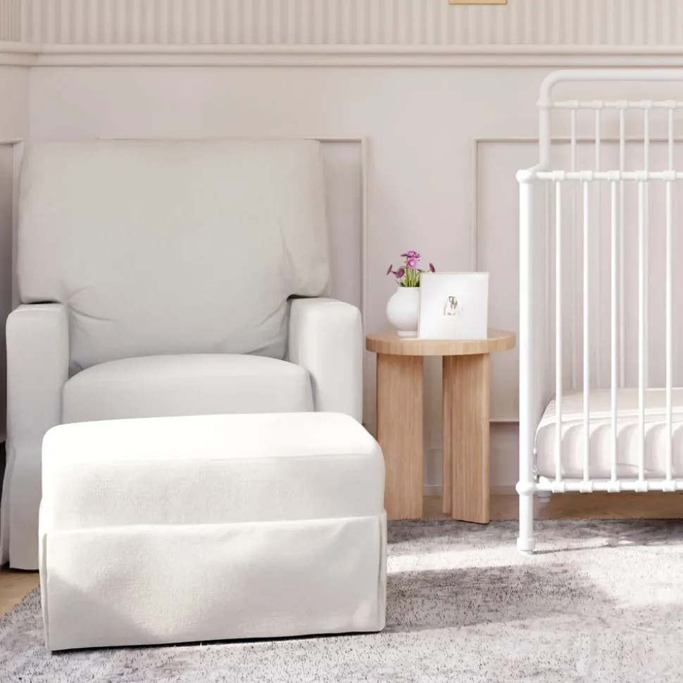 Crawford Pillowback Comfort Swivel Glider in Performance Cream Eco-Weave