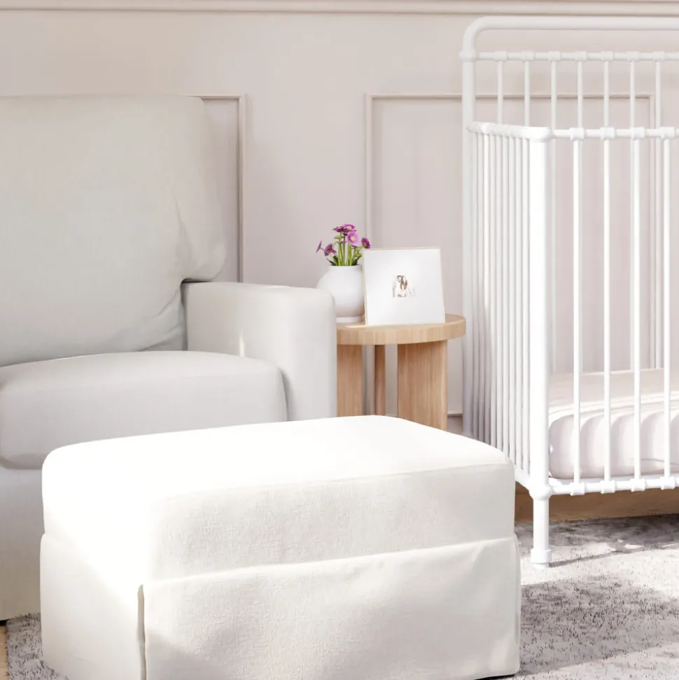 Crawford Pillowback Comfort Swivel Glider in Performance Cream Eco-Weave