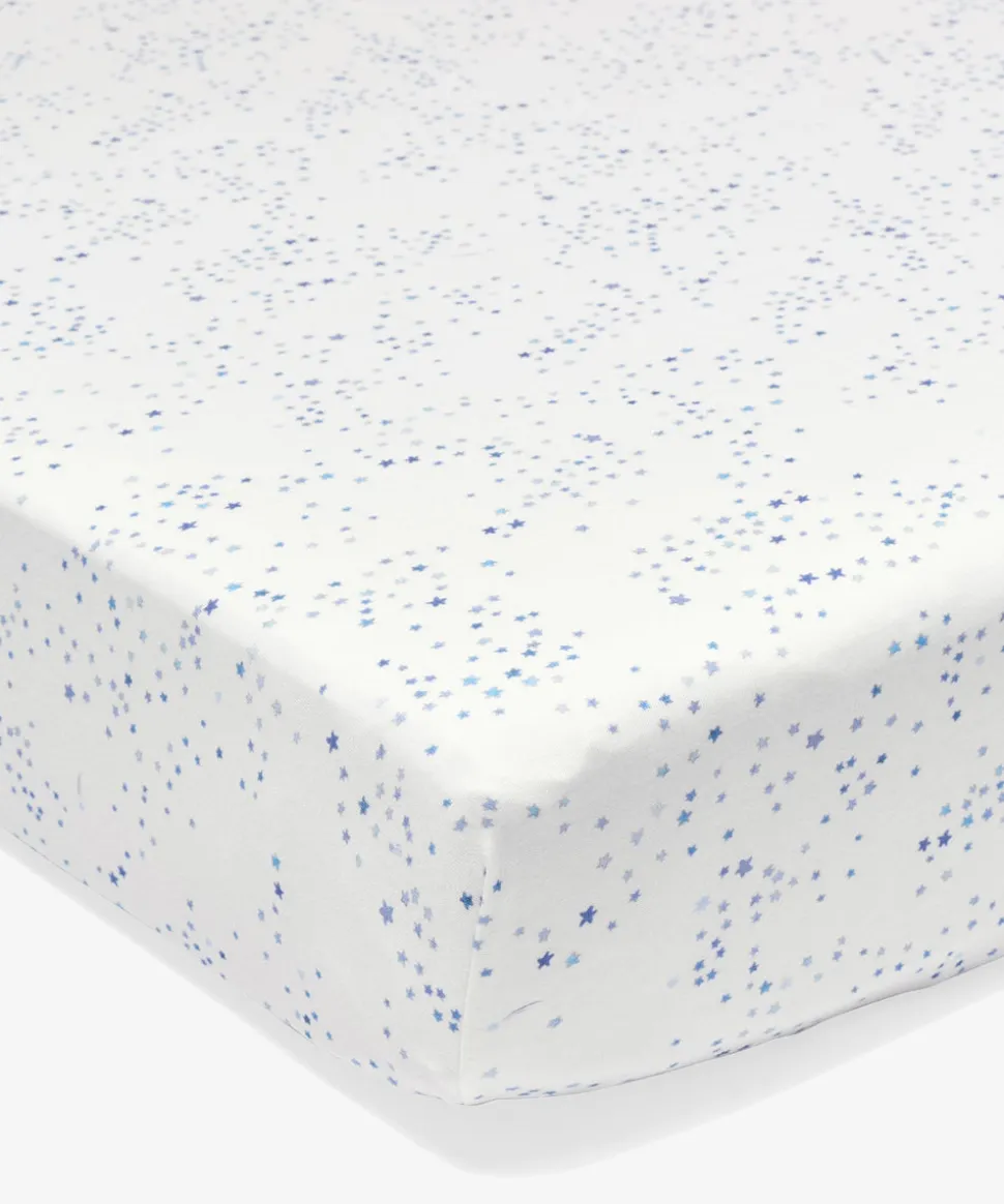 Crib Sheet in Blue Star