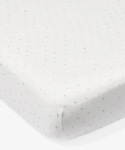 Crib Sheet in Seafoam Hearts