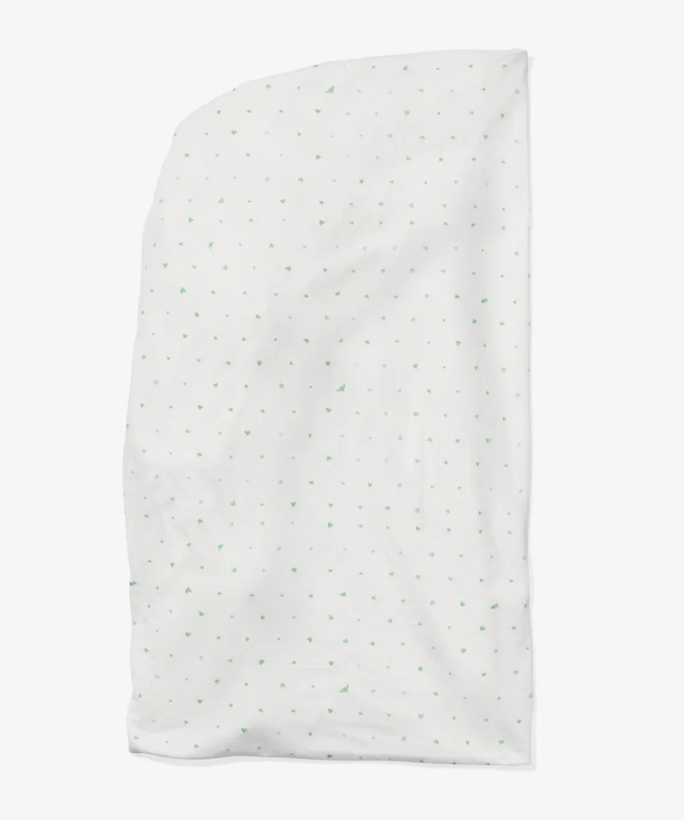 Crib Sheet in Seafoam Hearts