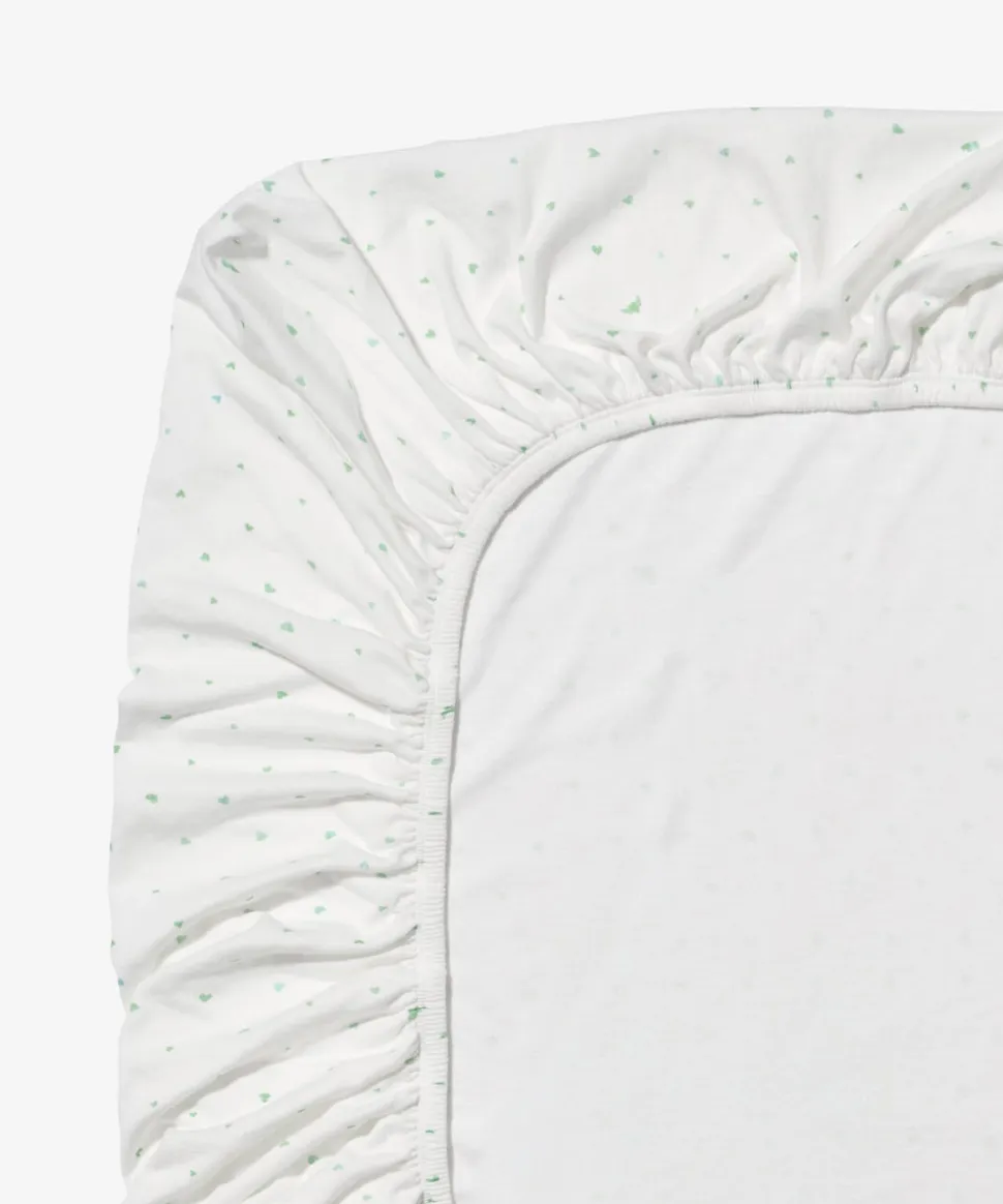 Crib Sheet in Seafoam Hearts