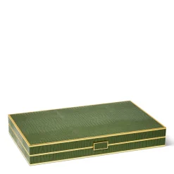 Croc Leather Backgammon Set with Dice