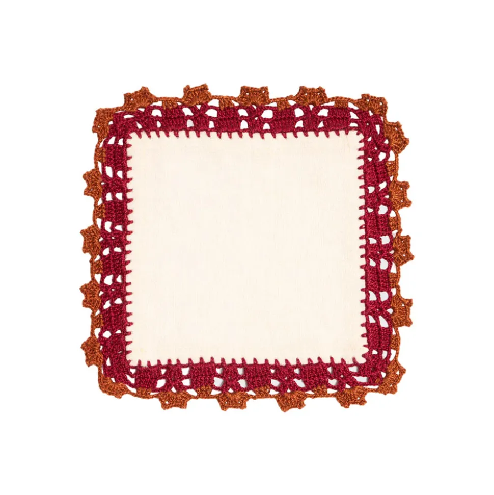 Crochet Embellished Cocktail Napkins, Set of 6