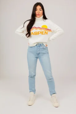 Cropped Retro Aspen Turtleneck Sweater