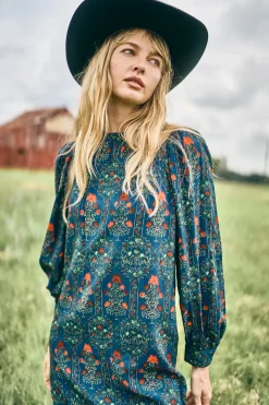 Crosby Dress in Midnight Garden