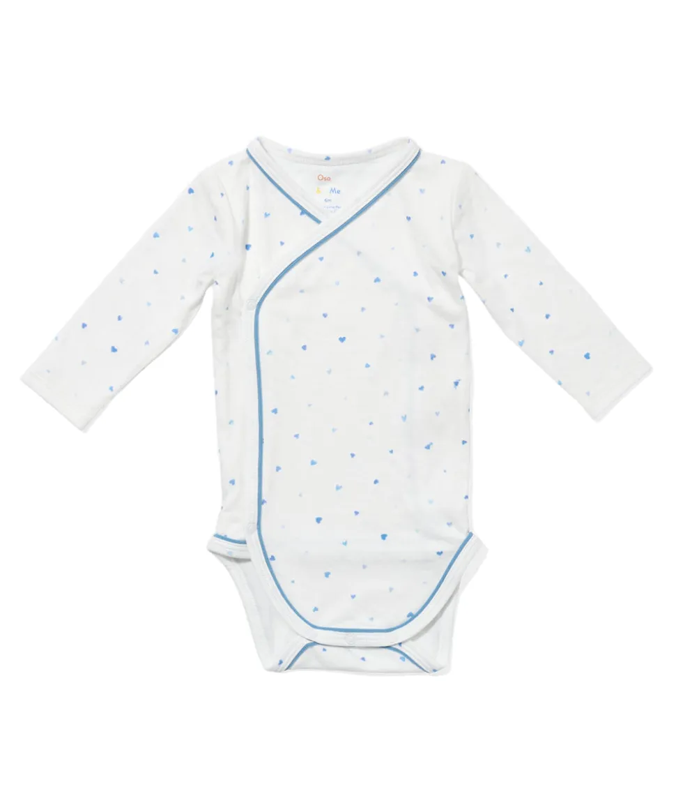 Crossbody One-Piece in Blue Hearts