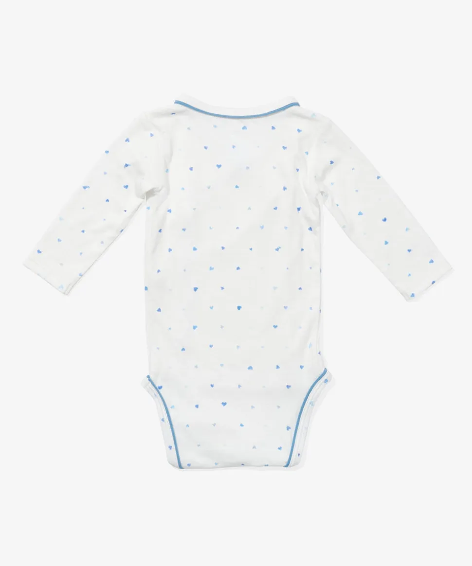 Crossbody One-Piece in Blue Hearts
