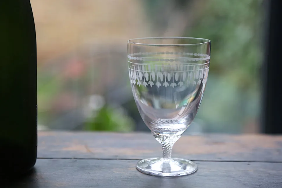 Crystal Bistro Glasses with Ovals Design, Set of Six