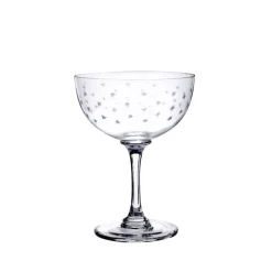 Crystal Champagne Saucers with Stars Design