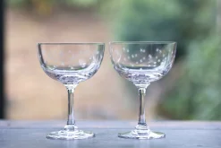 Crystal Champagne Saucers with Stars Design