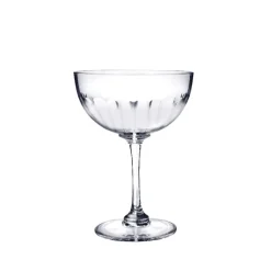 Crystal Champagne Saucers with Lens Design