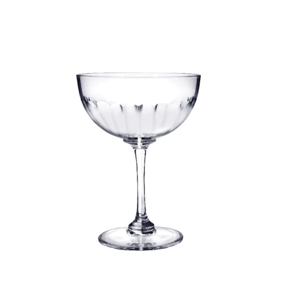 Crystal Champagne Saucers with Lens Design