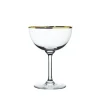 Crystal Champagne Saucers with Gold Rim Design