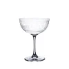 Crystal Champagne Saucers with Greek Key Design