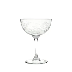 Crystal Champagne Saucers with Fern Design