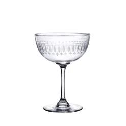 Crystal Champagne Saucers with Ovals Design