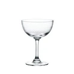 Crystal Champagne Saucers with Bands Design
