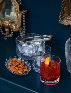 Crystal Ice Bucket with Ovals Design