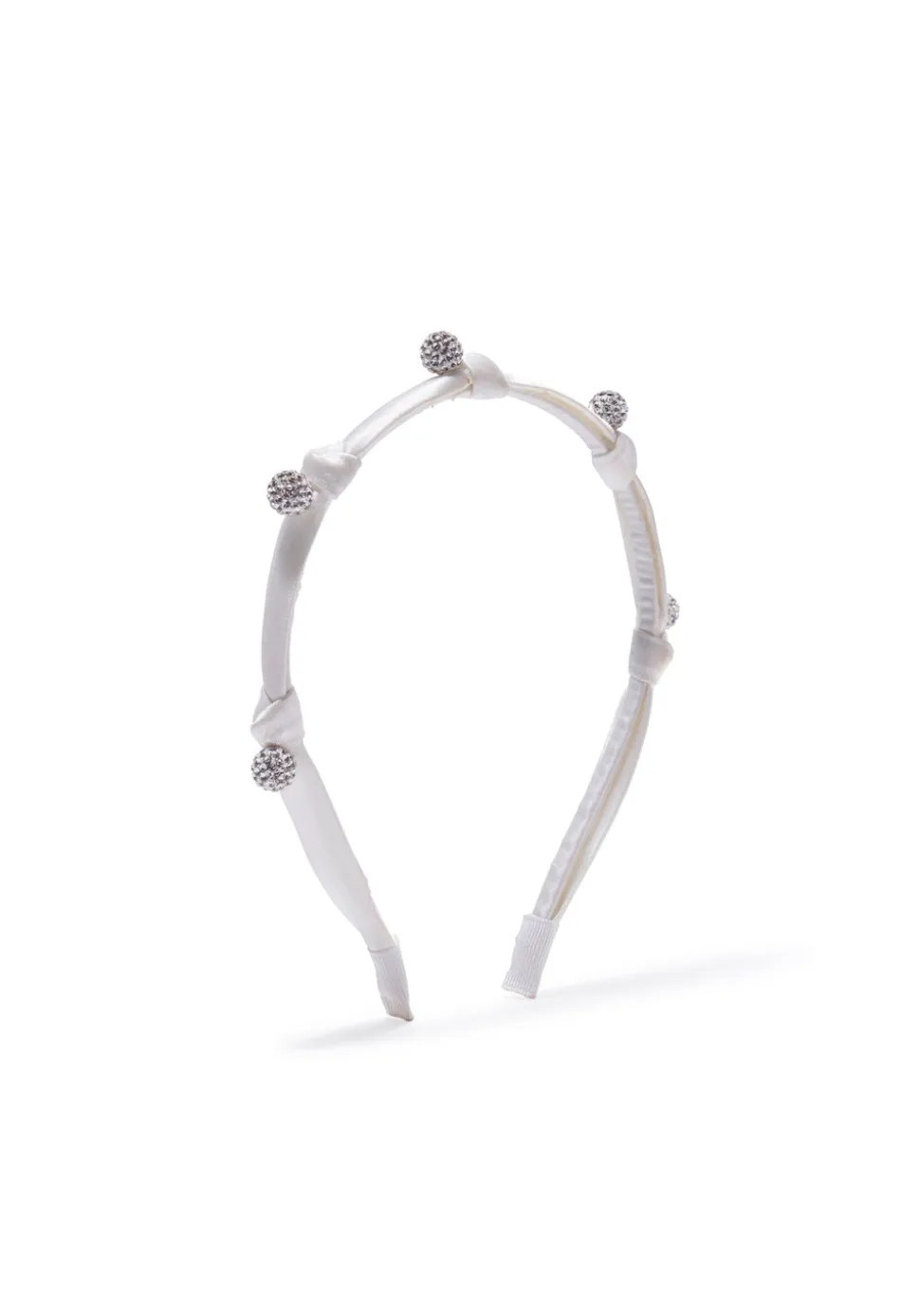 Crystal Skinny Headband in White