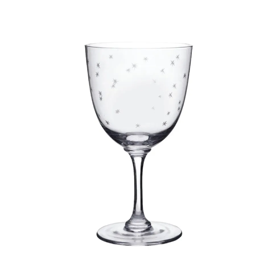 Crystal Wine Glasses with Stars Design