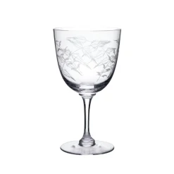 Crystal Wine Glasses with Fern Design