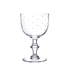 Crystal Wine Goblets with Stars Design, Set of Four