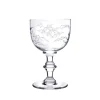 Crystal Wine Goblets with Fern Design, Set of Four