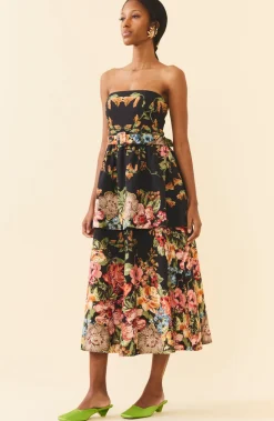 Daisy Dress in Black Victorian Floral