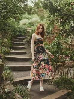 Daisy Dress in Black Victorian Floral
