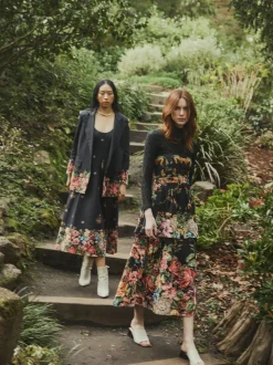 Daisy Dress in Black Victorian Floral