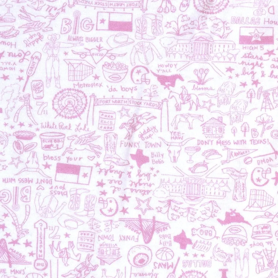 Dallas Fort Worth Two Piece Kids Pajamas in Love Field Pink