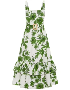 Dani Pique Midi Dress in Antigua Green