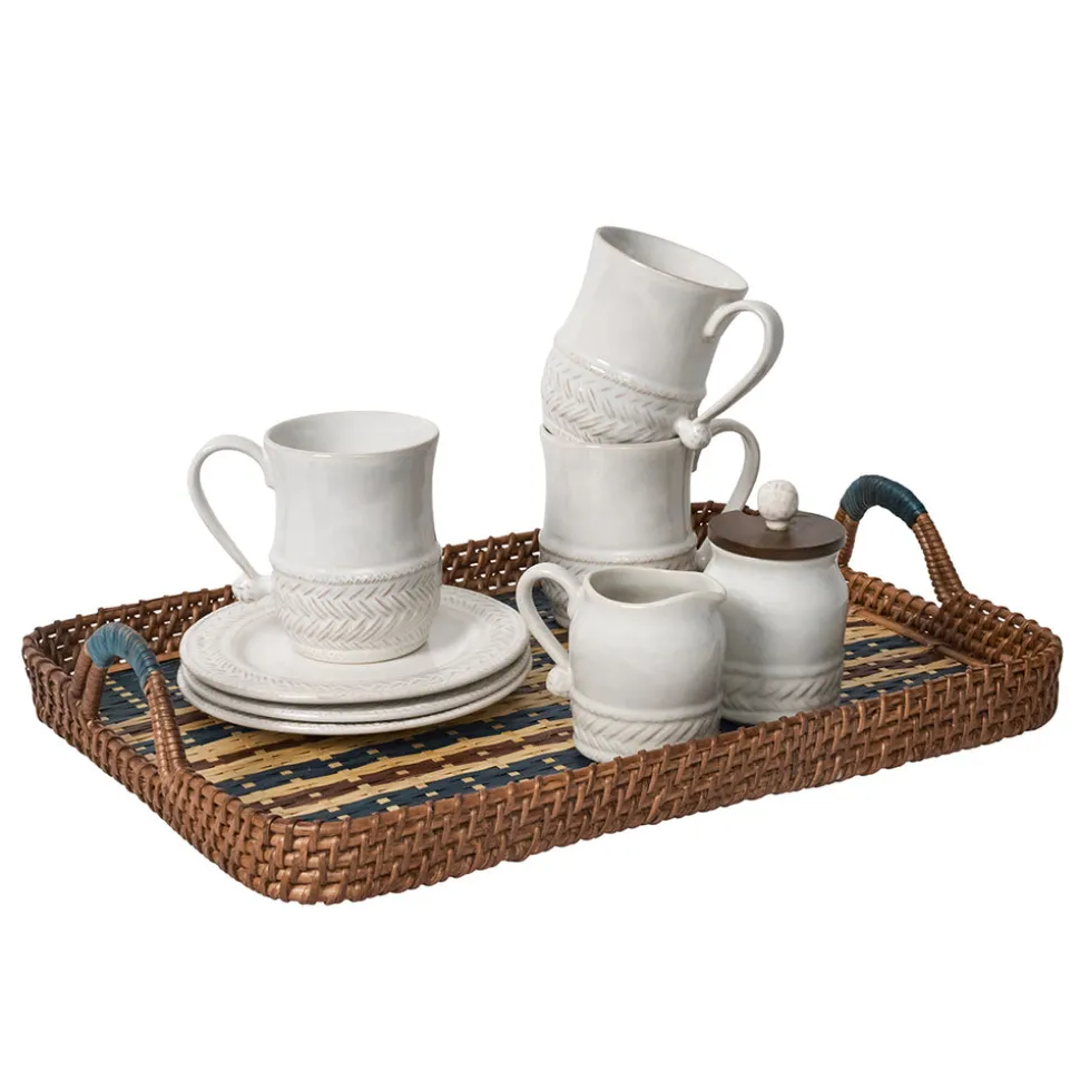 Danish Stripe 18" Tray in Navy