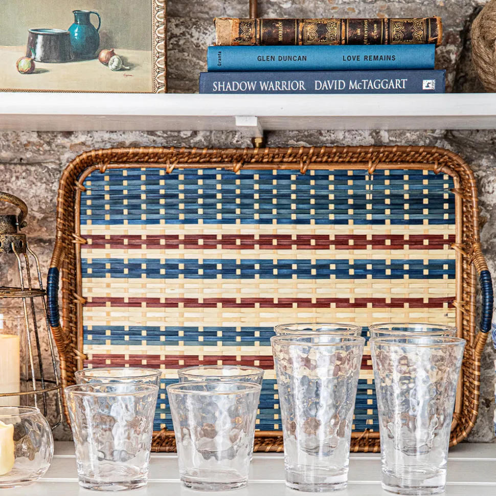 Danish Stripe 18" Tray in Navy