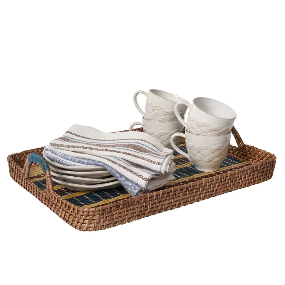 Danish Stripe 21" Tray in Navy
