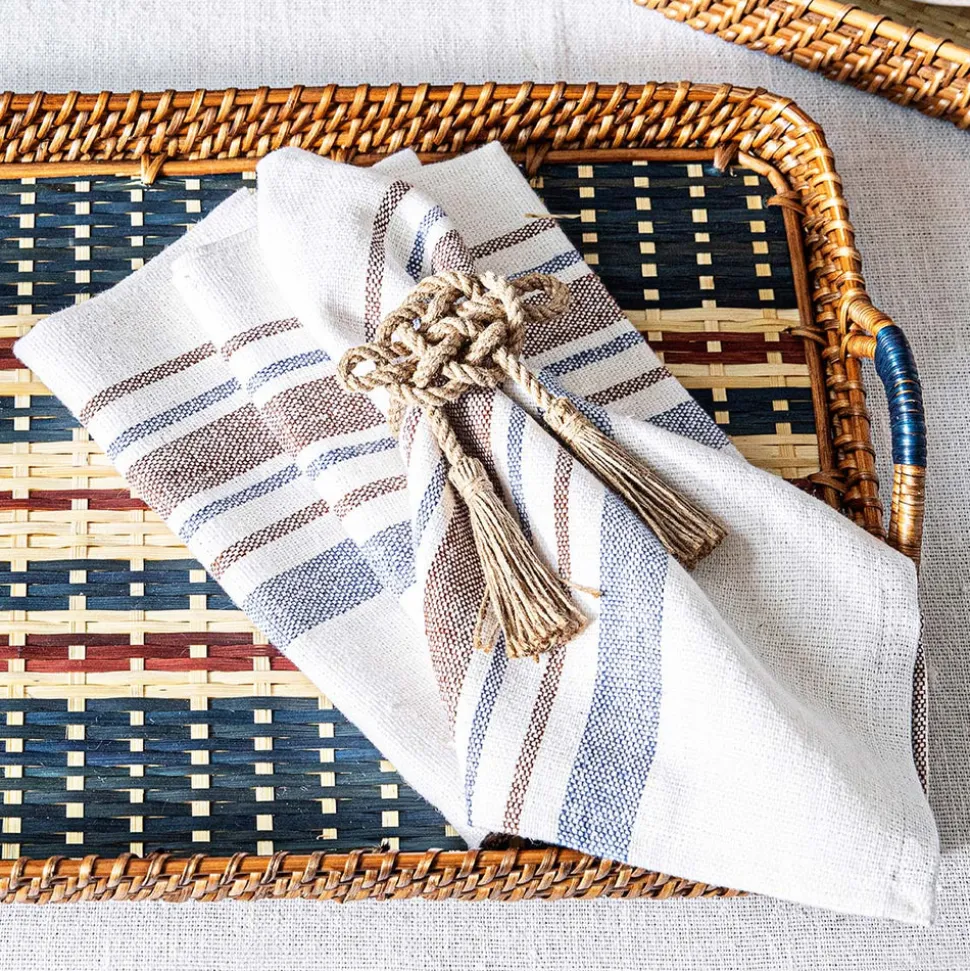 Danish Stripe Napkin in Taupe, Set of 4