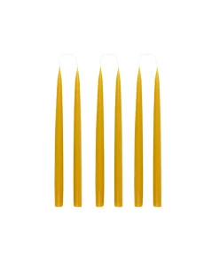 Danish Taper Candles in Amber, Set of 6