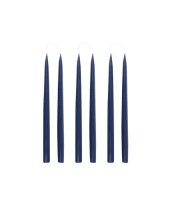 Danish Taper Candles in Denim Blue, Set of 6