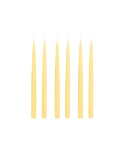 Danish Taper Candles in Pastel Yellow, Set of 6