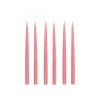 Danish Taper Candles in Rose, Set of 6